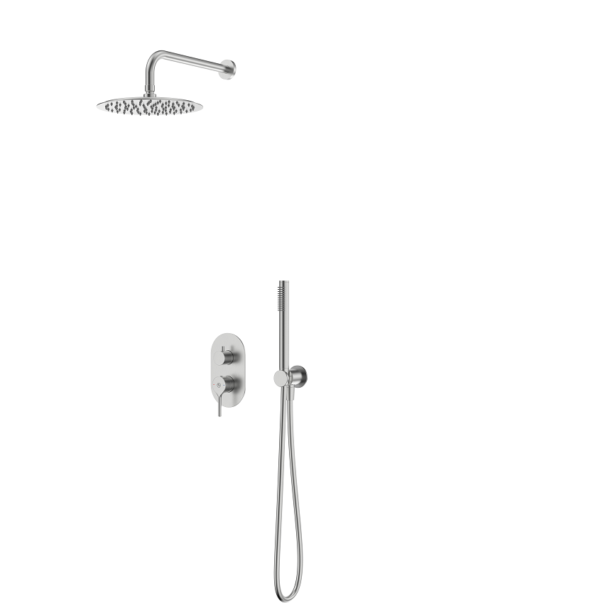 2039-501-21 SILVIA PVD BRUSHED NICKEL Змішувач для душу внутрішнього монтажу з душ. комплектом