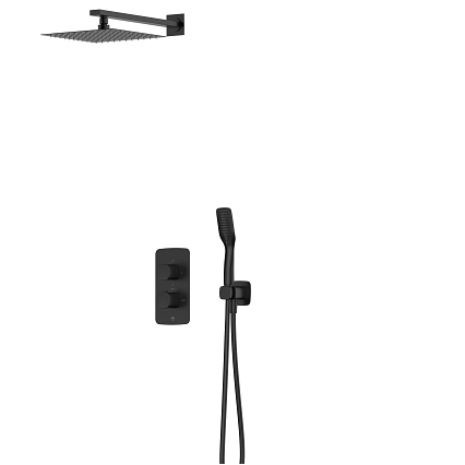 2139-601-81 MERIDA BLACK Змішувач для душу з термостатом внутрішнього монтажу з душ. комплектом