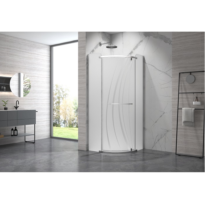 PUENTA WIND 90x90x200см Кабіна напівкругла відкривна, хромований профіль, скло матове, 6мм 110-06610