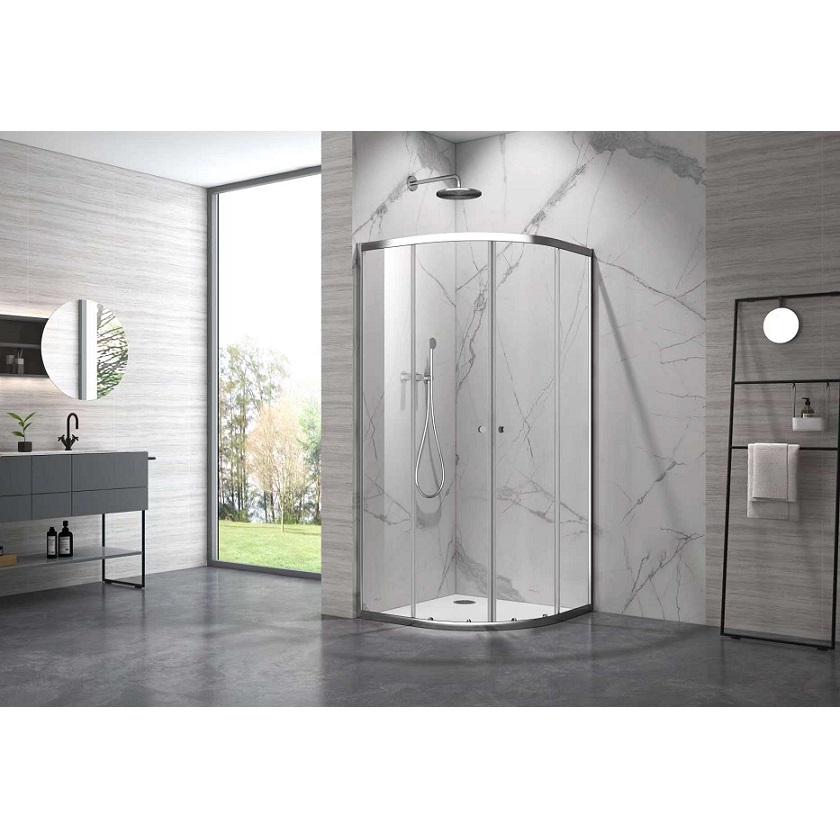 ELBE CLASSIC 90x90x190 см Кабіна напівкругла розсувна, скло прозоре, R550 110-091110