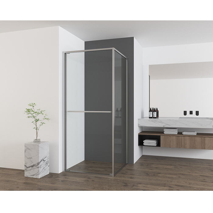 ODER 90x90x195см Кабіна квадратна, хромований профіль, скло прозоре, 6мм. 111-09380