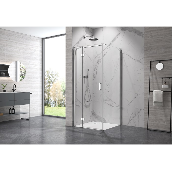 WERRA 90x90x195см Кабіна квадратна, хромований профіль, скло прозоре, 6мм. 111-40095