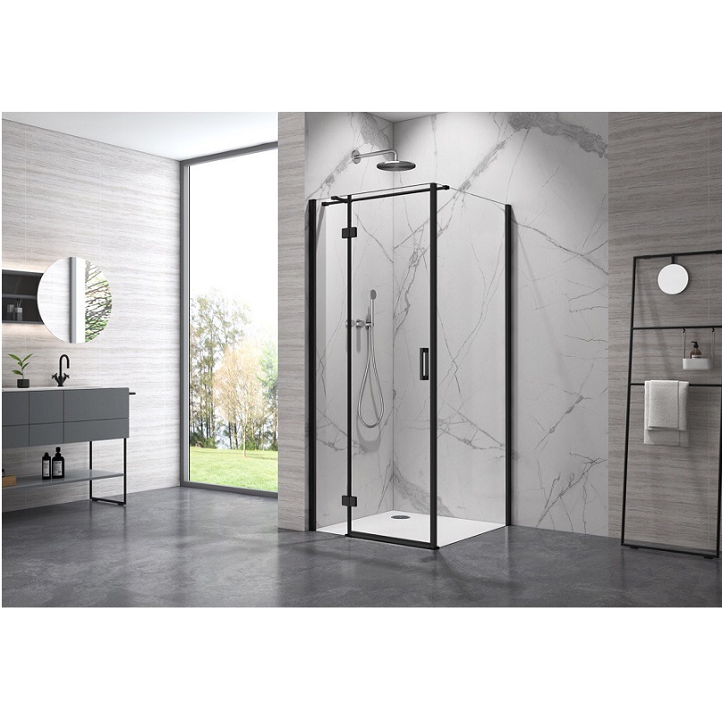 WERRA BLACK 90x90x195см Кабіна квадратна, чорний профіль, скло прозоре, 6мм. 111-40495