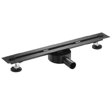 184-080-81 Трап SLIMLINE 70/800 mm.,стальний з боковим відводом 40мм.matt black