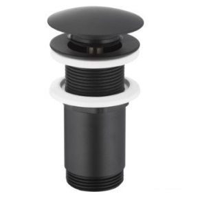 550-254-81 W002-B Клапан зливний CLICK-CLACK великий з переливом BLACK, POP-UP