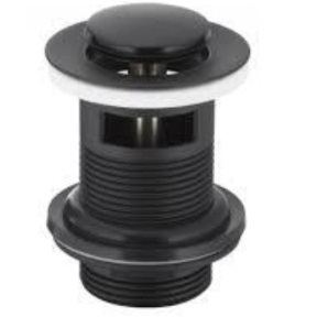 550-354-81 W001-S Клапан зливний CLICK-CLACK маленький з переливом BLACK, POP-UP
