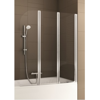 170-06956P MODERN 3 Шторка, скло прозоре, профіль хром мат, 120/140