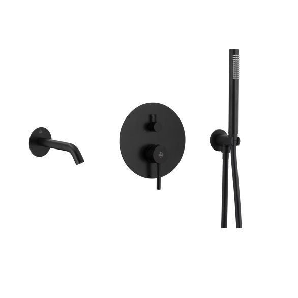 5039-401-81 MOZA BLACK Змішувач ARMATURA для ванни підштукатурний,з комплектом