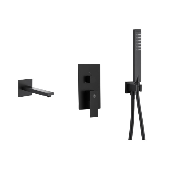 5139-401-81 LOGON BLACK Змішувач ARMATURA для ванни підштукатурний,з комплектом