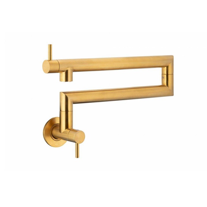 6623-030-31 DUERO POT FILLER GOLD Монокран ARMATURA для мийки настінний з шарнірним носиком INOX