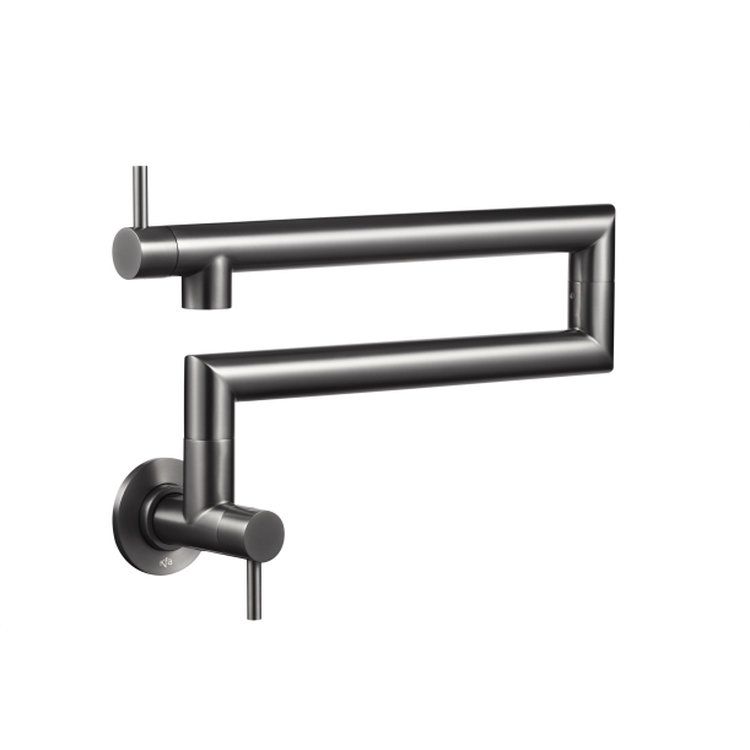 6623-030-61 DUERO POT FILLER PVD GUN METAL Монокран ARMATURA для мийки настінний з шарнірним носиком