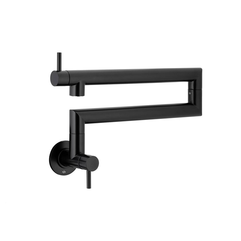 6623-030-81 DUERO POT FILLER BLACK Монокран ARMATURA для мийки настінний з шарнірним носиком INOX