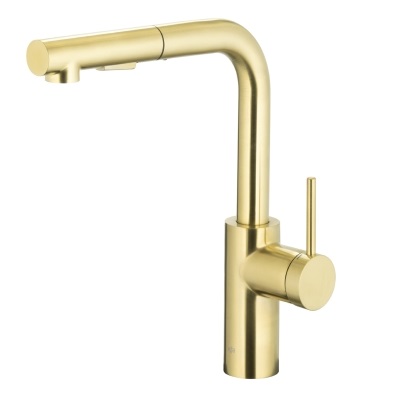 6623-110-39 DUERO BASIC Змішувач ARMATURA для мийки настільний з витяжним душем PVDBRUSHED LIGHTGOLD