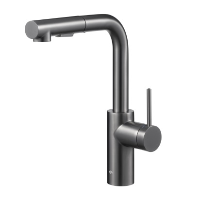6623-110-61 DUERO BASIC Змішувач ARMATURA для мийки настільний з витяжним душем PVD GUN METAL GREY