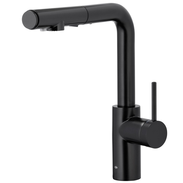 6623-119-81 DUERO PURE BASIC PULL OUT Змішувач для мийки з витяжним носиком, з функцією фільтрації води (без фільтра), BLACK