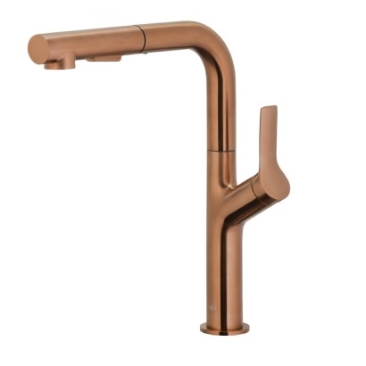 6623-220-34 DUERO DESIGN BRUSHED ROSE Змішувач ARMATURA для мийки настільний з витяжним душем INOX