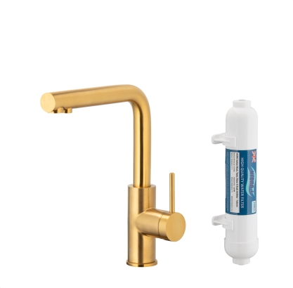6623-912-31 DUERO PURE BASIC Змішувач для мийки з фільтрацією води Brushed gold , сталь