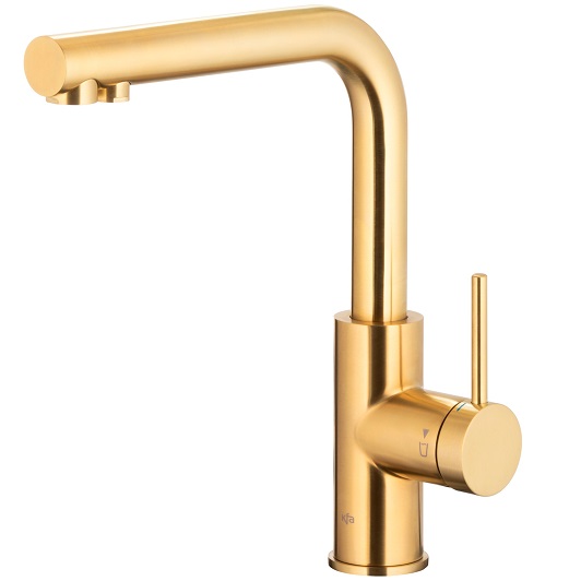 6623-919-39 DUERO PURE BASIC Змішувач для мийки з функцією фільтрації води (без фільтра), сталь, BRUSHED LIGHT GOLD
