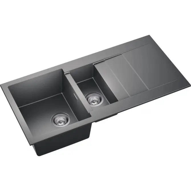 CASCADA 150 колір moonlight Grey 50.Мийка AXIS гранітна, в комплекті кріплення і сифон MANUALNY 11A.CA150.90A.0011A