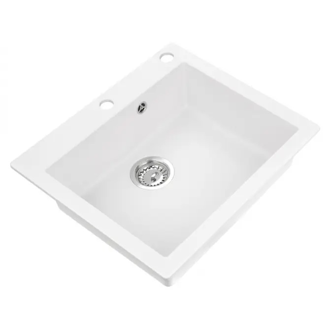 MOJITO 60 колір Pure white 108.Мийка AXIS гранітна, в комплекті кріплення і сифон POP-UP 11A.MO060.120.1021A