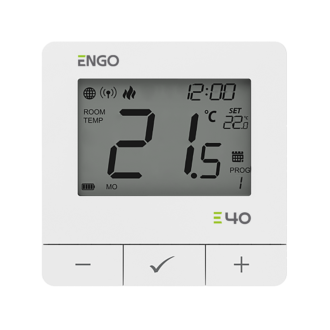 E40-BATW Програмований інтернет терморегулятор ZigBee+868 МГц, бездр. підключ., живл. батар. 2хАА, білий/ Підходить для керування головками TRV
