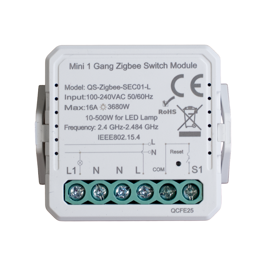 EL1-WN Одноканальне реле освітлення, 230V, без нейтралі, ZigBee 3.0, 2.4GHz