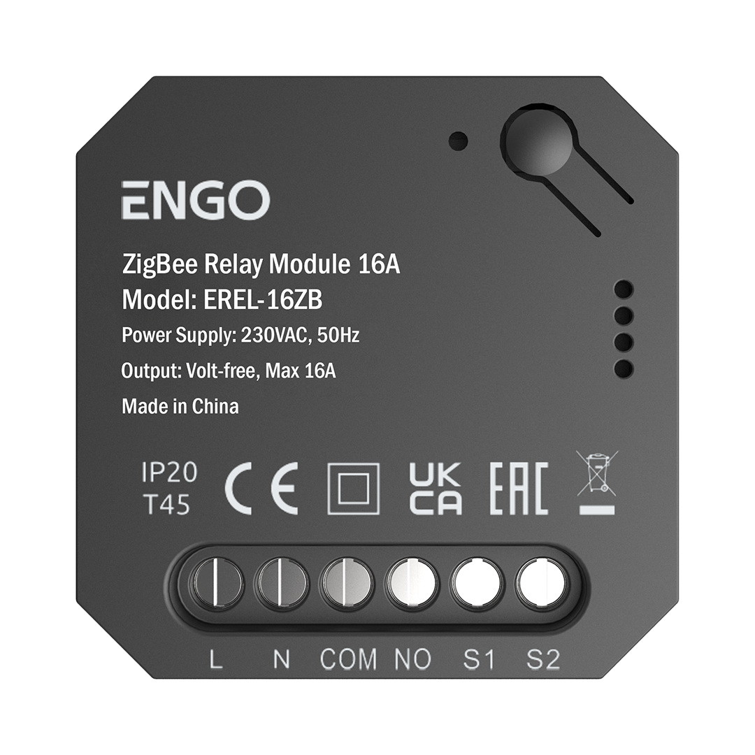 932253961 EREL-16ZB Розумне реле ZigBee 3.0, навантаження до 16А, можливість підключення датчика EFS