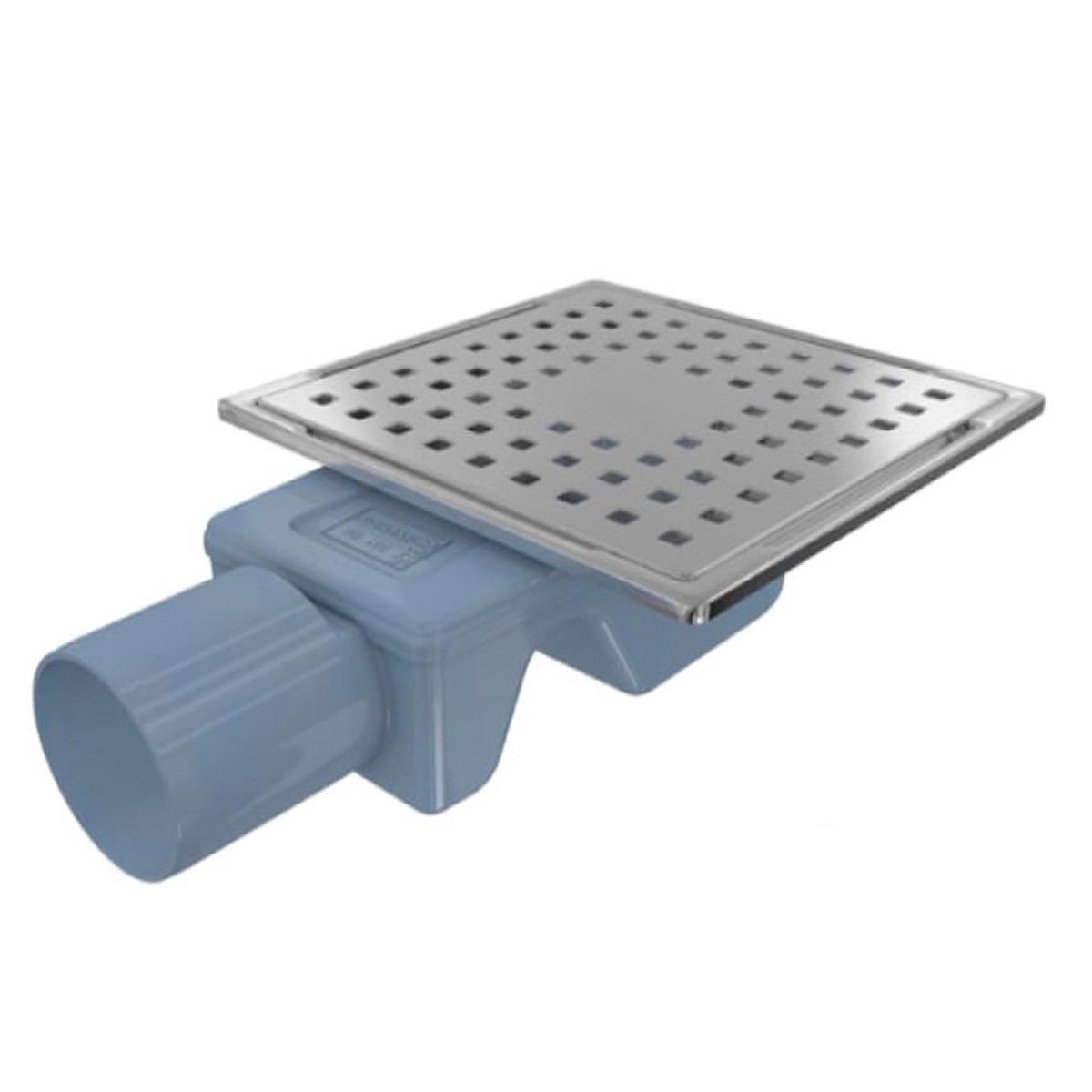 INOX-S BASE 15х15 Трап VALTEMO з боковим відводом d50, решітка хром VFD-773515
