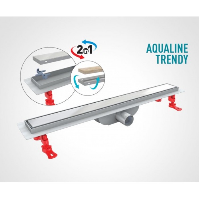 AQUALINE TRENDY d40mm/80 cm Трап VALTEMO з боковим відводом, в комплекті з'єднувач d40-50 VLD-601330
